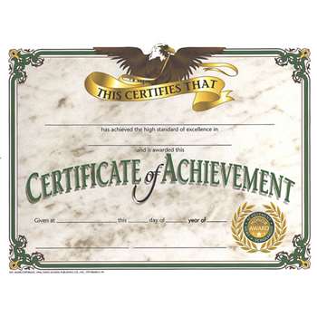 Certificates Of Achievement 30/Pk 8.5 X 11 By Hayes School Publishing