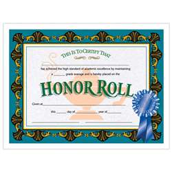 Certificates Honor Roll Blue 30/Pk Ribbon 85 X 11 By Hayes School Publishing