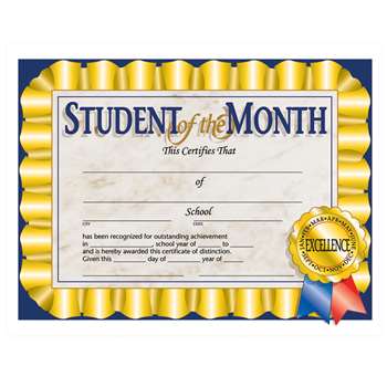 Certificates Student Of The 30/Pk Month 8.5 X 11 By Hayes School Publishing
