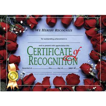 Certificates Of Recognition 30/Pk 8.5 X 11 By Hayes School Publishing