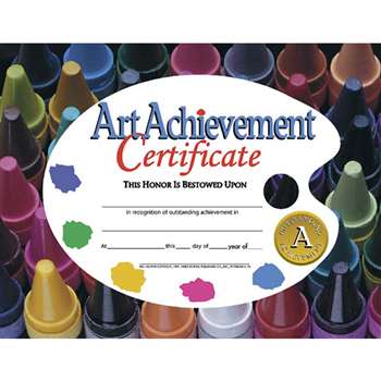 Certificates Art Achievement 30/Pk 8.5 X 11 By Hayes School Publishing