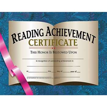 Certificates Reading Achievement 30 Pk 8.5 X 11 By Hayes School Publishing
