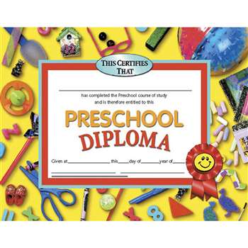 Diplomas Preschool 30/Pk 8.5 X 11 Red Ribbon By Hayes School Publishing