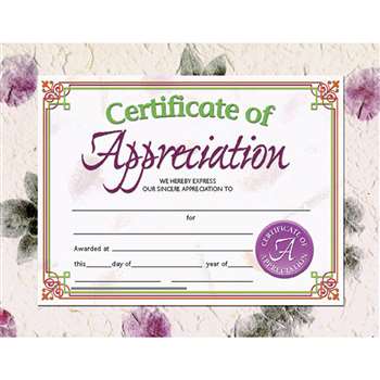 Certificates Of Appreciation 30 Pk 8.5 X 11 Inkjet Laser By Hayes School Publishing