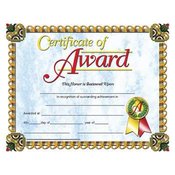 Certificates Of Award 30/Pk 8.5 X 11 Inkjet Laser By Hayes School Publishing