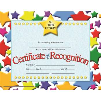 Certificates Of Recognition 30 Pk 8.5 X 11 Inkjet Laser By Hayes School Publishing