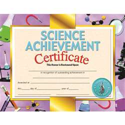 Certificates Science 30/Pk 8.5 X 11 Achievement Inkjet Laser By Hayes School Publishing