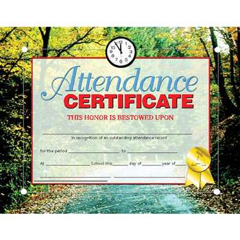 Certificates Attendance 30 Pk 8.5 X 11 Inkjet Laser By Hayes School Publishing