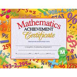 Certificates Mathematics 30 Pk Achievement 8.5 X 11 Inkjet Laser By Hayes School Publishing