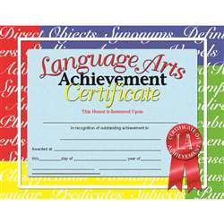 Certificates Language Arts 30/Pk 8.5 X 11 Inkjet Laser By Hayes School Publishing