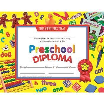 Certificates Preschool Diploma 30Pk By Hayes School Publishing
