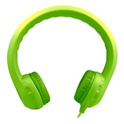 Green Indestructible Foam Headphone Flexphone, HECKIDSGRN