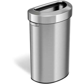 HLS Commercial Semi-Round Open Top Trash Can - HLCHLS23DOT