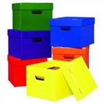 Tote/Stow Boxes One Each Of Green Blue Orange Purple Red And Yellow By Edupress