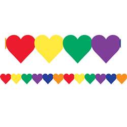 Multi Color Hearts Border, HYG33626