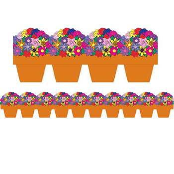 Flower Pot Die Cut Border By Hygloss Products
