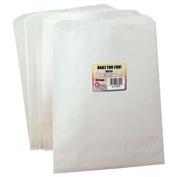 Paper Bags 8.5X11 White 50 Pinch Bottom By Hygloss Products