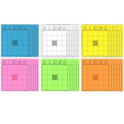 Blank Bingo Cards Assorted Colors, HYG87125