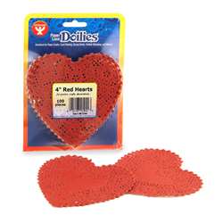 Doilies 4 Red Heart 100/Pk By Hygloss Products