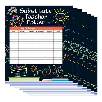 Substitute Folder Elem Kid 24-Pk 9 X 11 W/ Pocket By Carson Dellosa