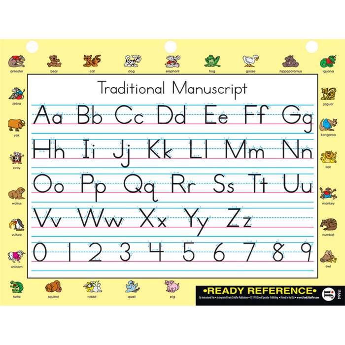 Traditional Manuscript Traditional Cursive Learning Card By Carson Dellosa