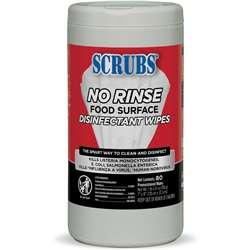 SCRUBS No Rinse Food Surface Disinfectant Wipes - ITW97080