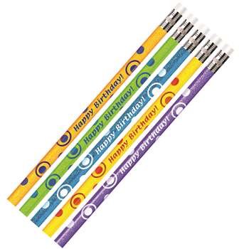 Birthday Glitter Asst Pencils Dozen By Jr Moon Pencil