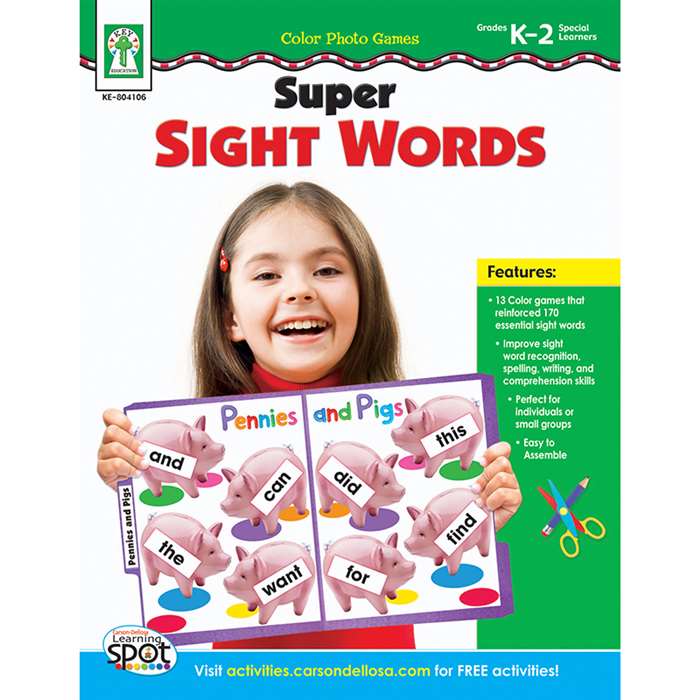 Color Photo Games Super Sight Words By Carson Dellosa