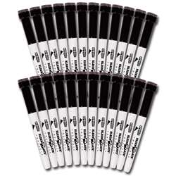Kleenslate Dry-Erase Markers With Erasers, Medium Point, Black, Pack Of 24 By Kleenslate Concepts