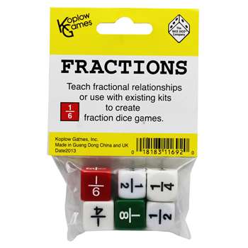 Fraction Dice Set Of 6 By Koplow Games