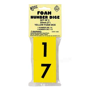 Foam Dice 2 Numeral Set Of 2 By Koplow Games