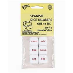 Spanish Number Dice Set Of 6 Pcs, KOP16016