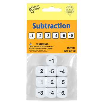 Subtraction Dice Set Of 10, KOP18207