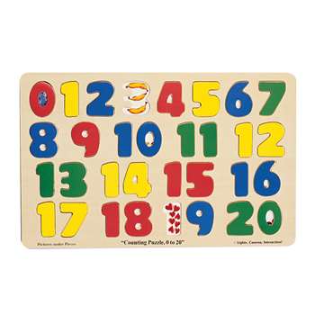 Jumbo Size Wood Puzzle Numbers 0-20 By Melissa & Doug