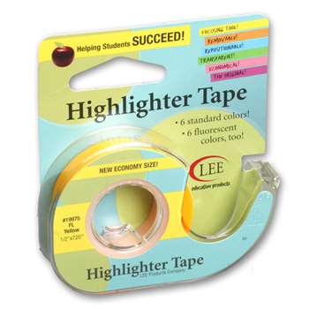 Removable Fluorescent Yellow Highlighter Tape By Lee Products
