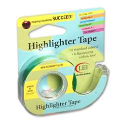 Removable Highlighter Tape Fluorscent Green By Lee Products