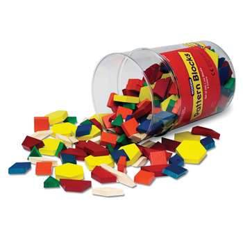 Pattern Blocks Wooden 250/Pk 1Cm In Bucket By Learning Resources