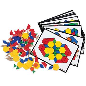 Pattern Block Activity Pk 124 Blocks 16 Cards By Learning Resources