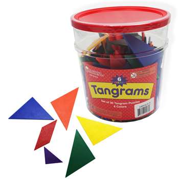 Tangrams Classpk 6 Colors 30 Tangrams In Bucket By Learning Resources