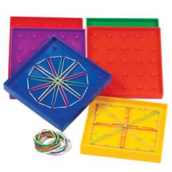 Geoboard Double-Sided Rainbow 6-Pk 5 X 5 Plastic 5 6 Colors By Learning Resources