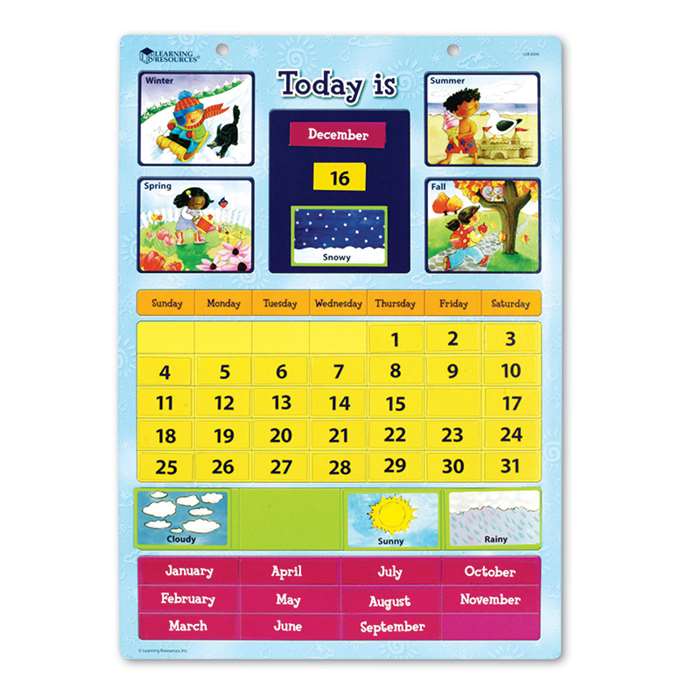 Magnetic Learning Calendar 12 X 16-1/2 By Learning Resources