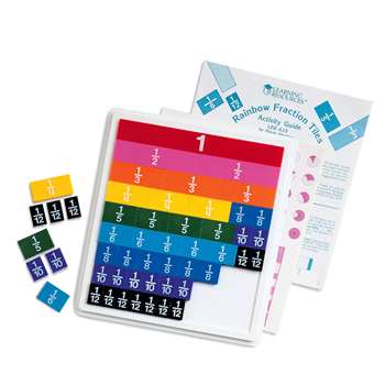Rainbow Fraction Tiles W/ 51 Pieces W/ 9 X 10 Plastic Tray By Learning Resources