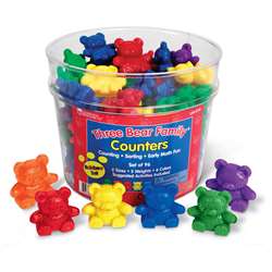 Three Bear Family Rainbow 96/Pk Set 3 Sizes 6 Colors By Learning Resources