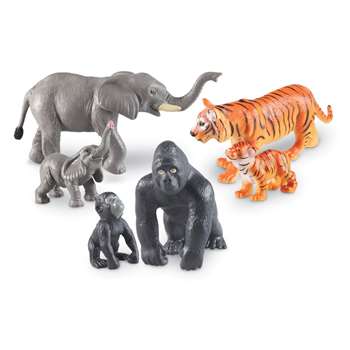 Jumbo Jungle Animals Mommas And Babies Figurines (, LER0839