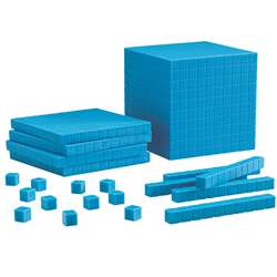 Base Ten Starter Set Plastic Blue 100 Units 30 Rods 10 Flats 1 Cube By Learning Resources