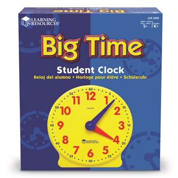 Big Time Clock Student 12 Hr 5 Diameter Plastic By Learning Resources