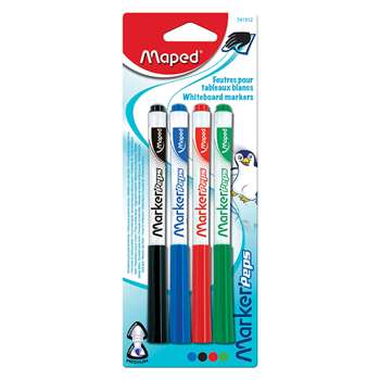 Fine Tip Dry Erase Markers 4/Pk Black/Blue/Red/Gre, MAP741312