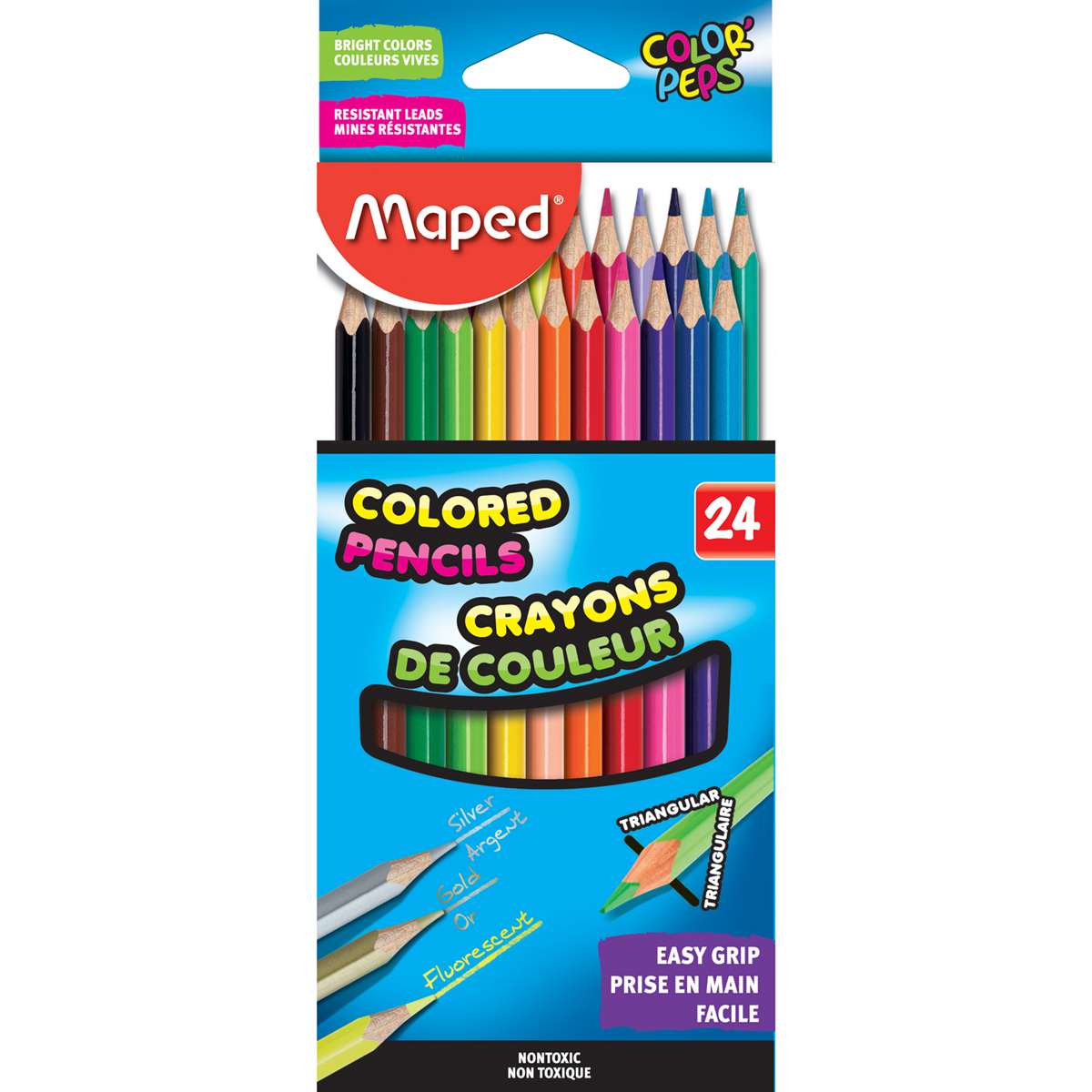 Triangular Crayons, Mixed Colored Crayon For Kids(24-colors