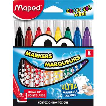 Broad Tip Markers 8 Color Set Ultra Washable, MAP846048