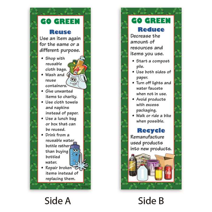 Go Green Smart Bookmarks By Mcdonald Publishing